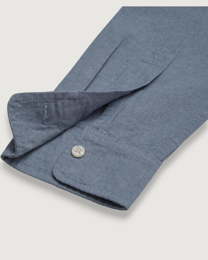 Lightweight Chambray Solid  Shirt - Denim Blue