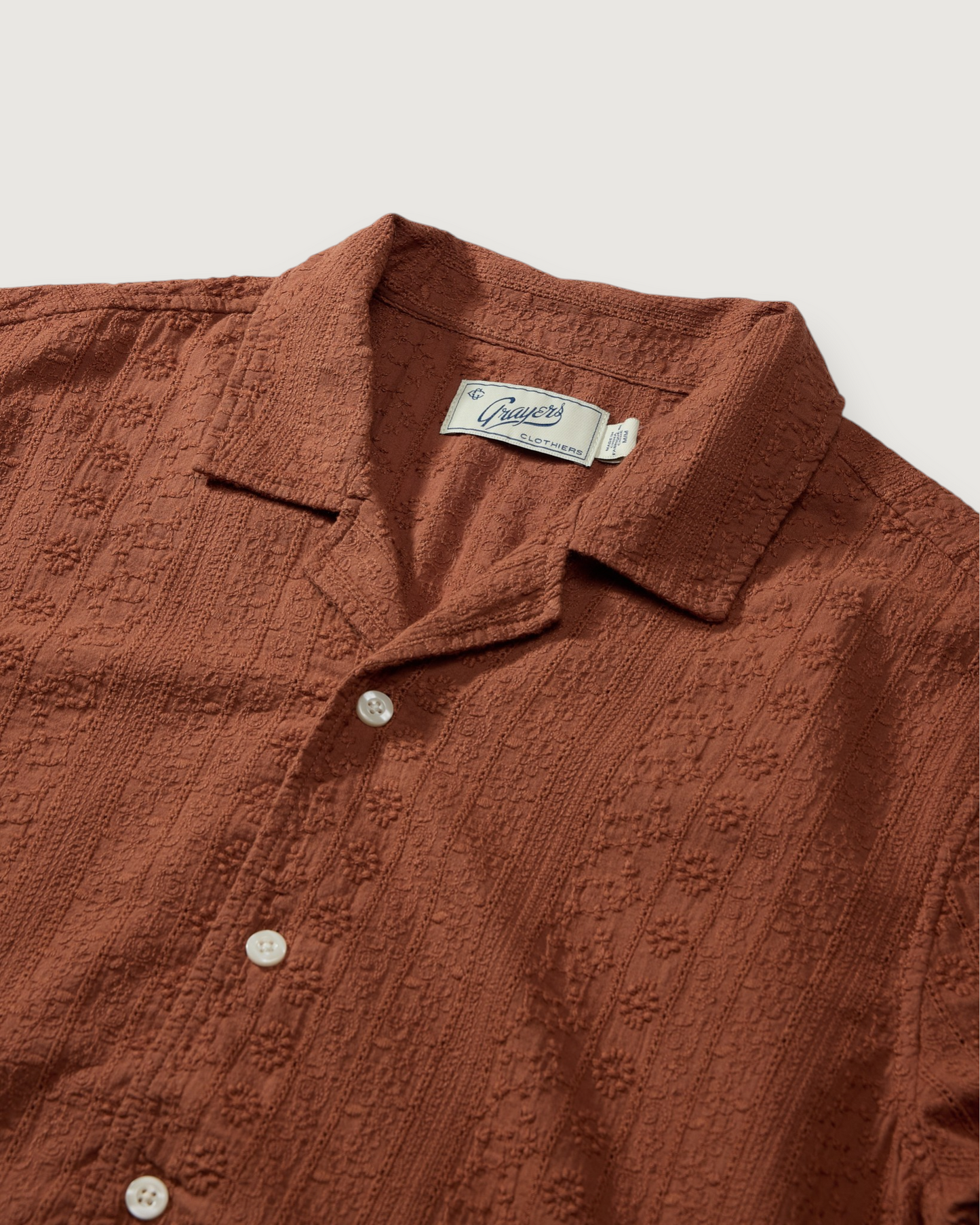 Resort Embroidered Shirt - Mocha Bisque