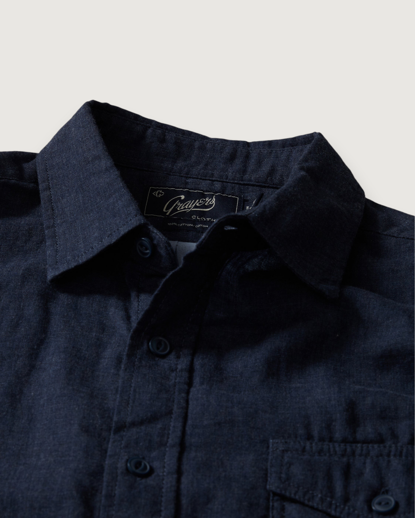 Hattox Double Cloth Shirt - Navy Heather