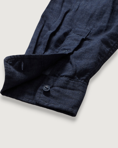 Hattox Double Cloth Shirt - Navy Heather