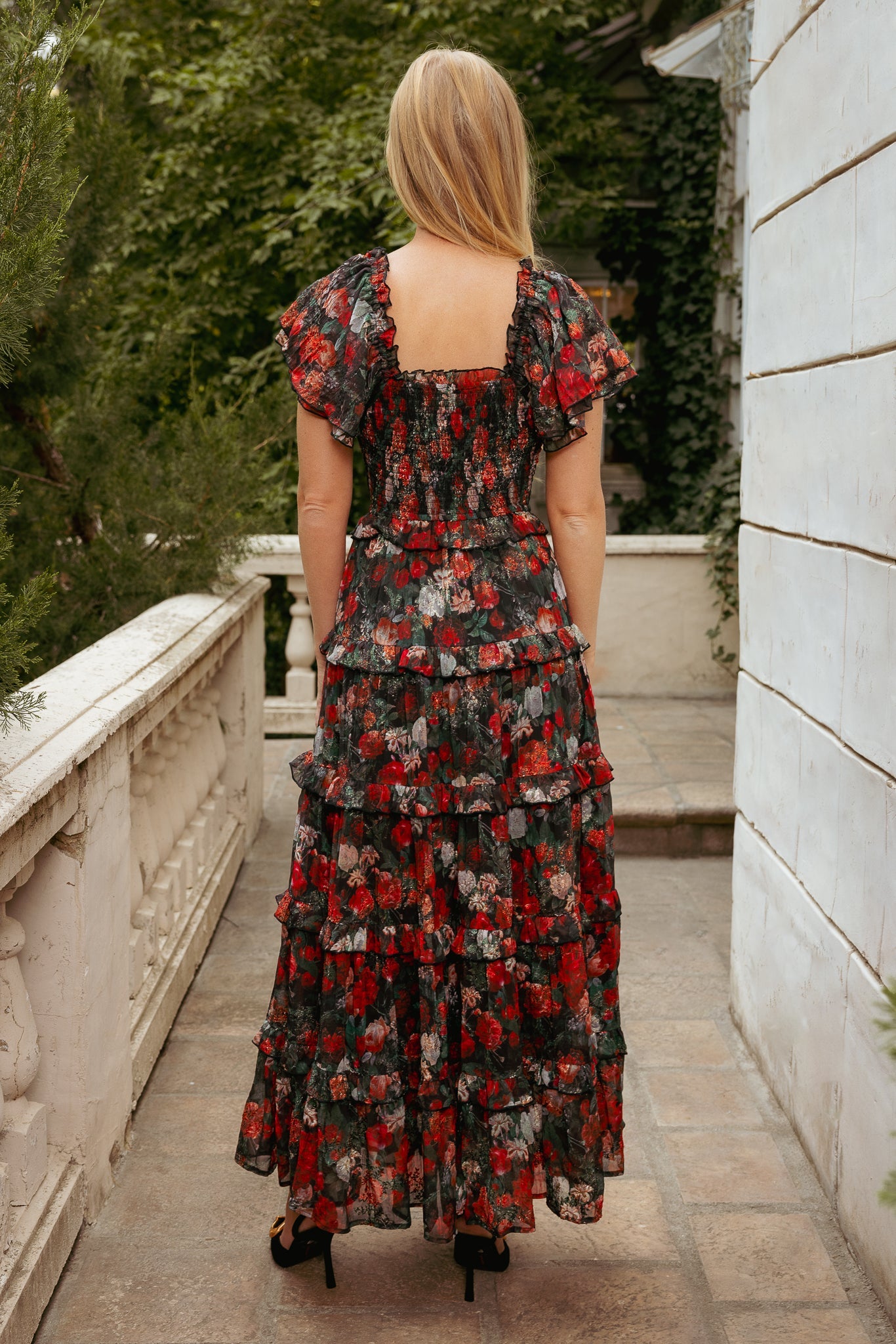 Winnie Dress in Midnight Roses