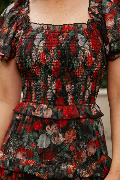Winnie Dress in Midnight Roses