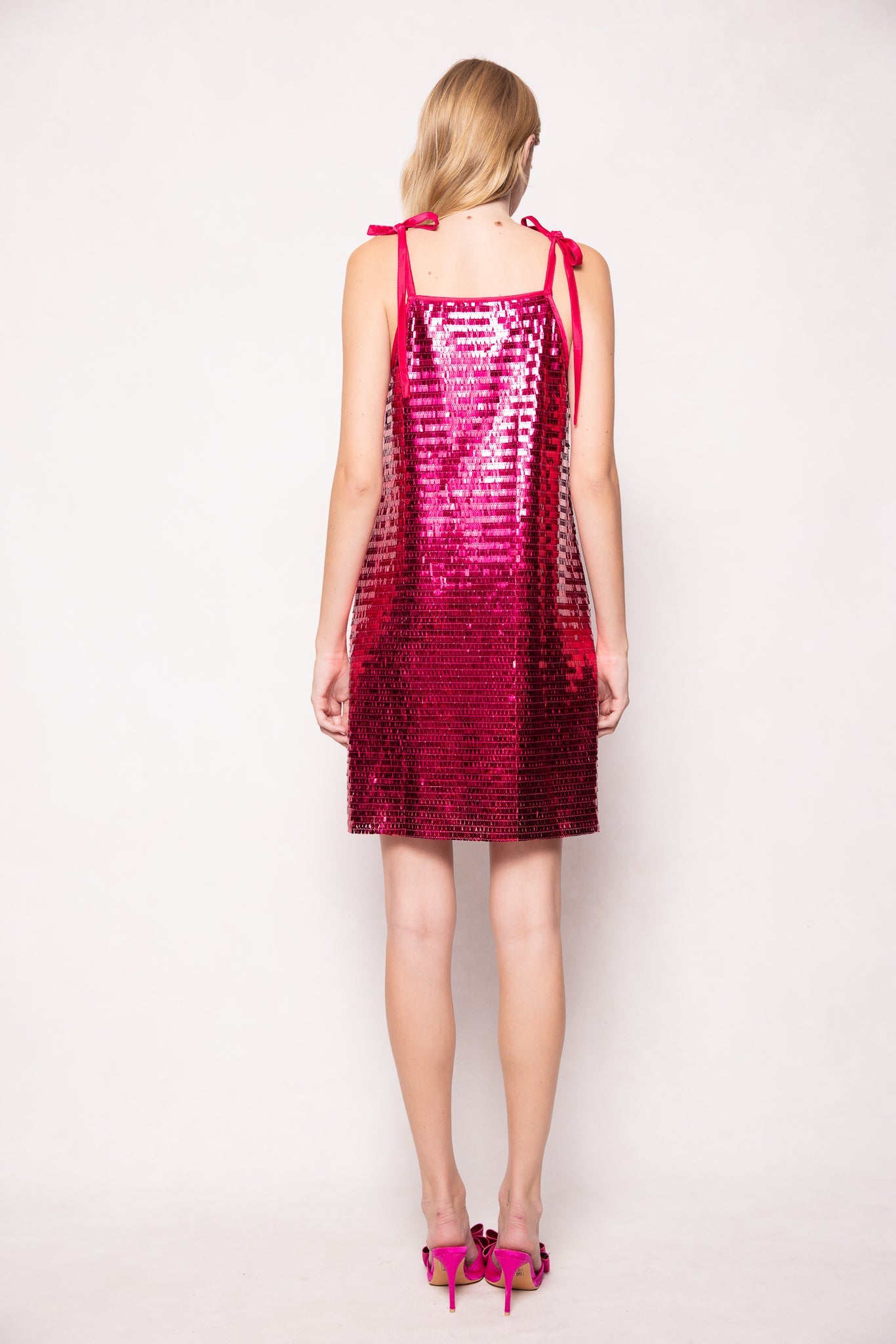 Zelda Dress in Fuchsia Shingle Sequin