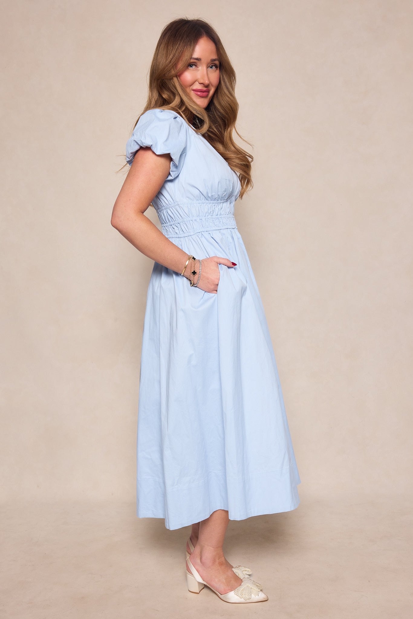 Zella Dress in Sky Blue