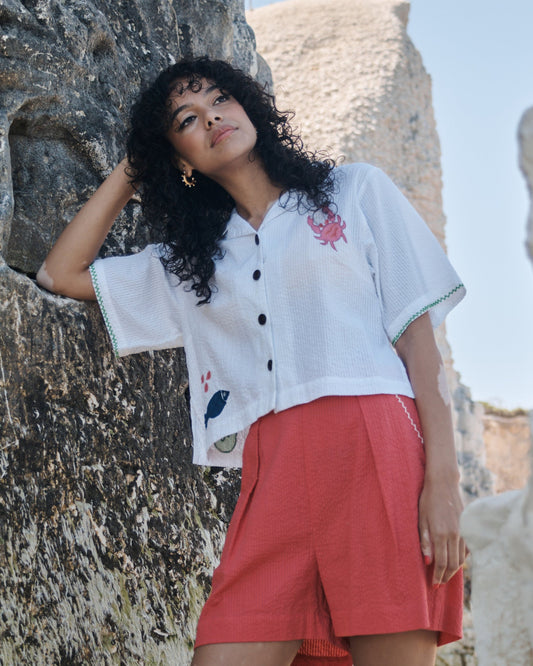 Lowie Applique White Sea Shirt