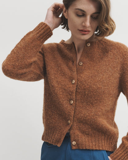 Lowie Whisky Brushed Boxy Cardigan
