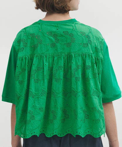 Lowie Green Jersey Mix Top