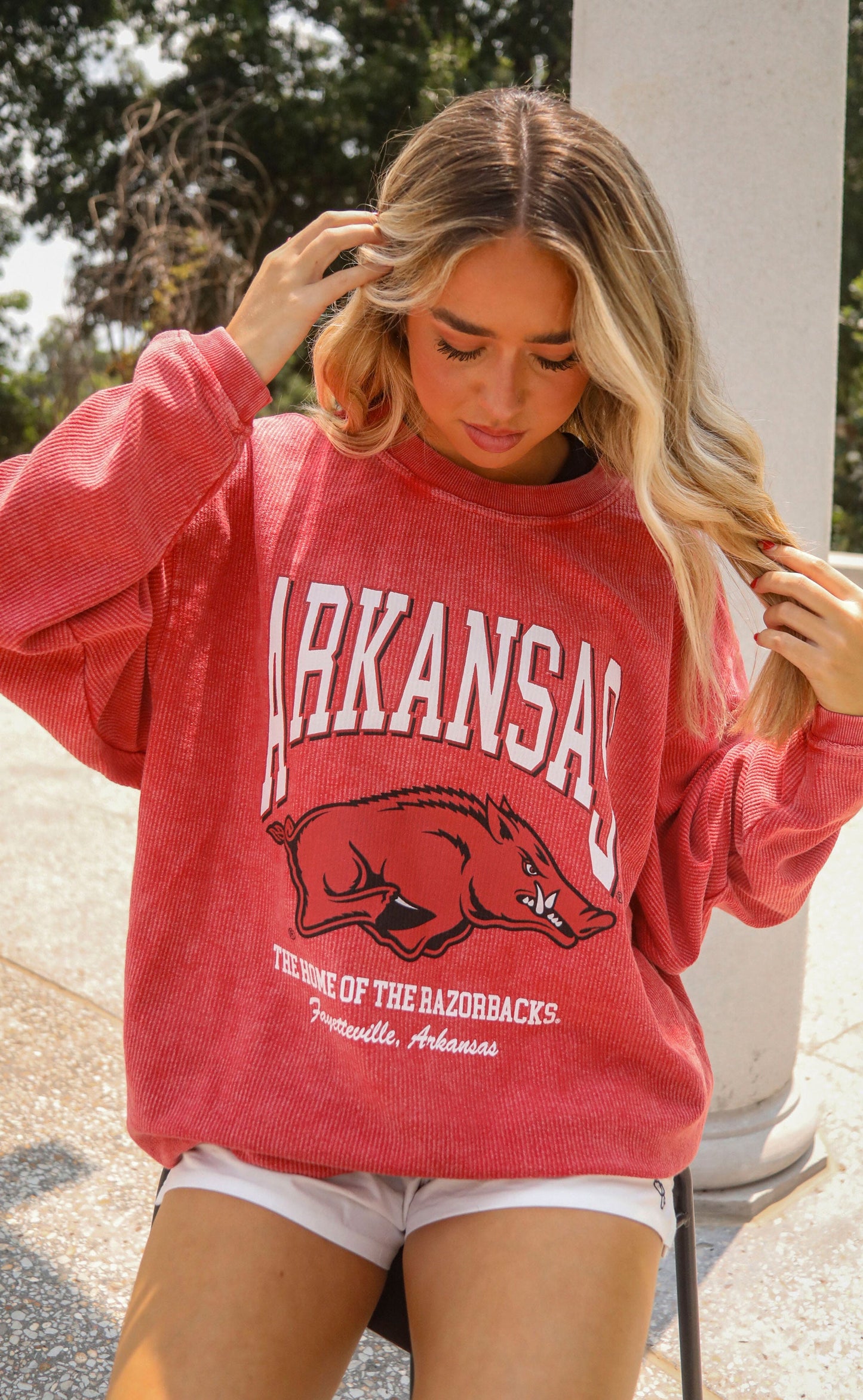 charlie southern: arkansas mascot corded sweatshirt