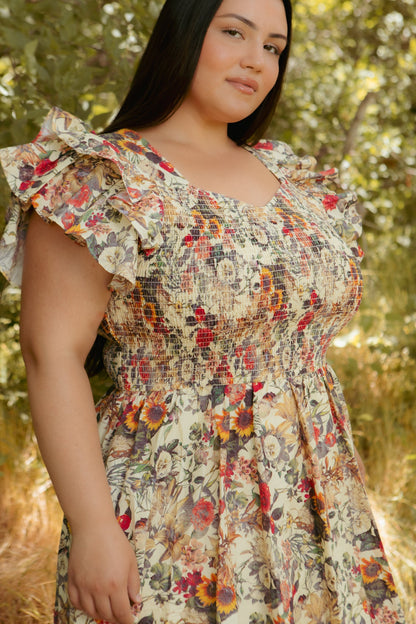 Hattie Dress in Rose Vine