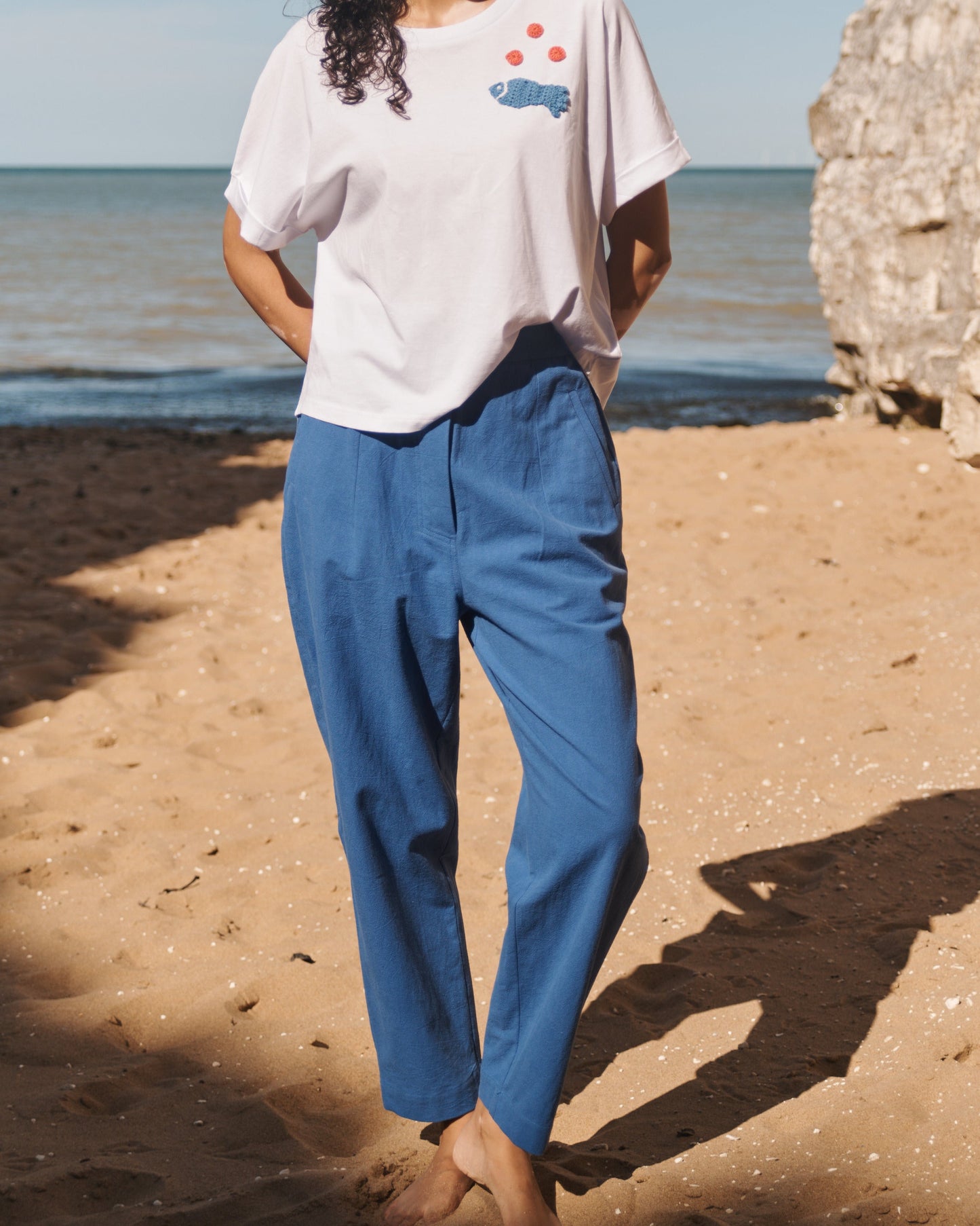 Lowie Cotton Linen Cobalt Blue Trousers
