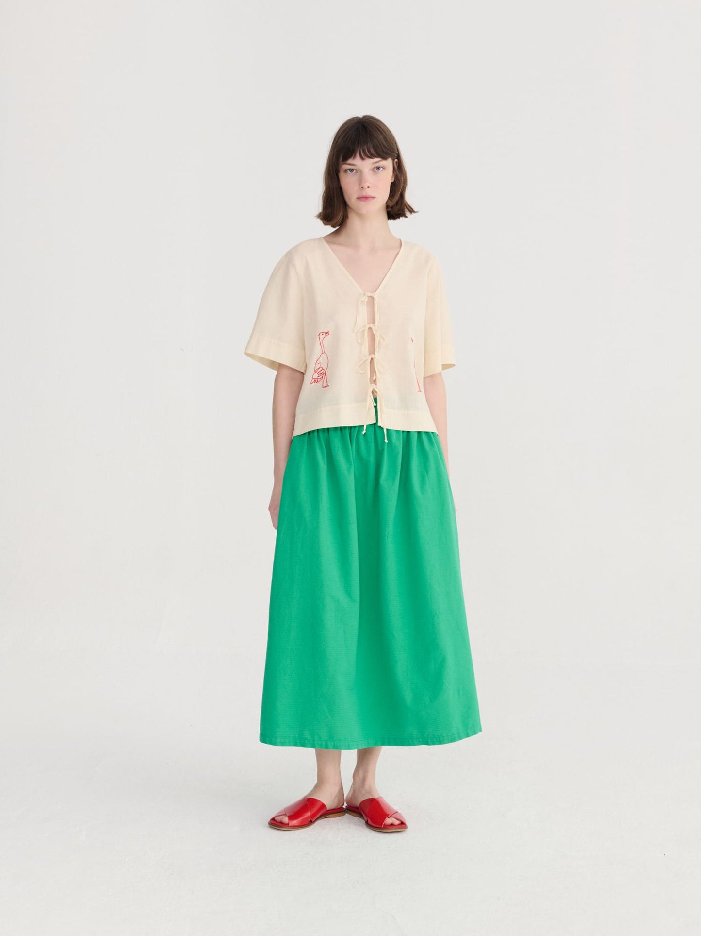 Bobo Choses Embroidery Tied Blouse