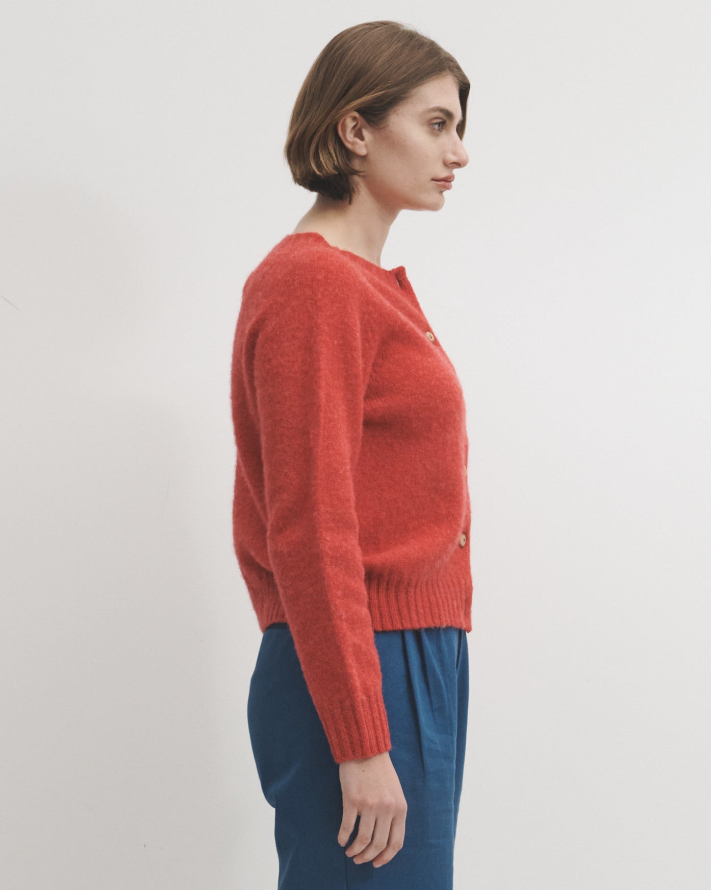 Lowie Raspberry Brushed Boxy Cardigan