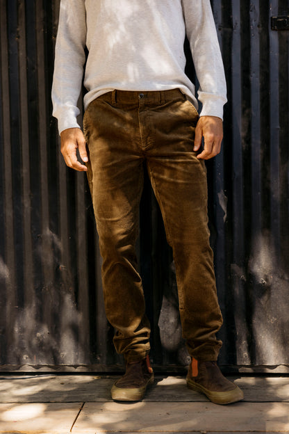 Corduroy Stretch Slim Fit Pants - Mushroom