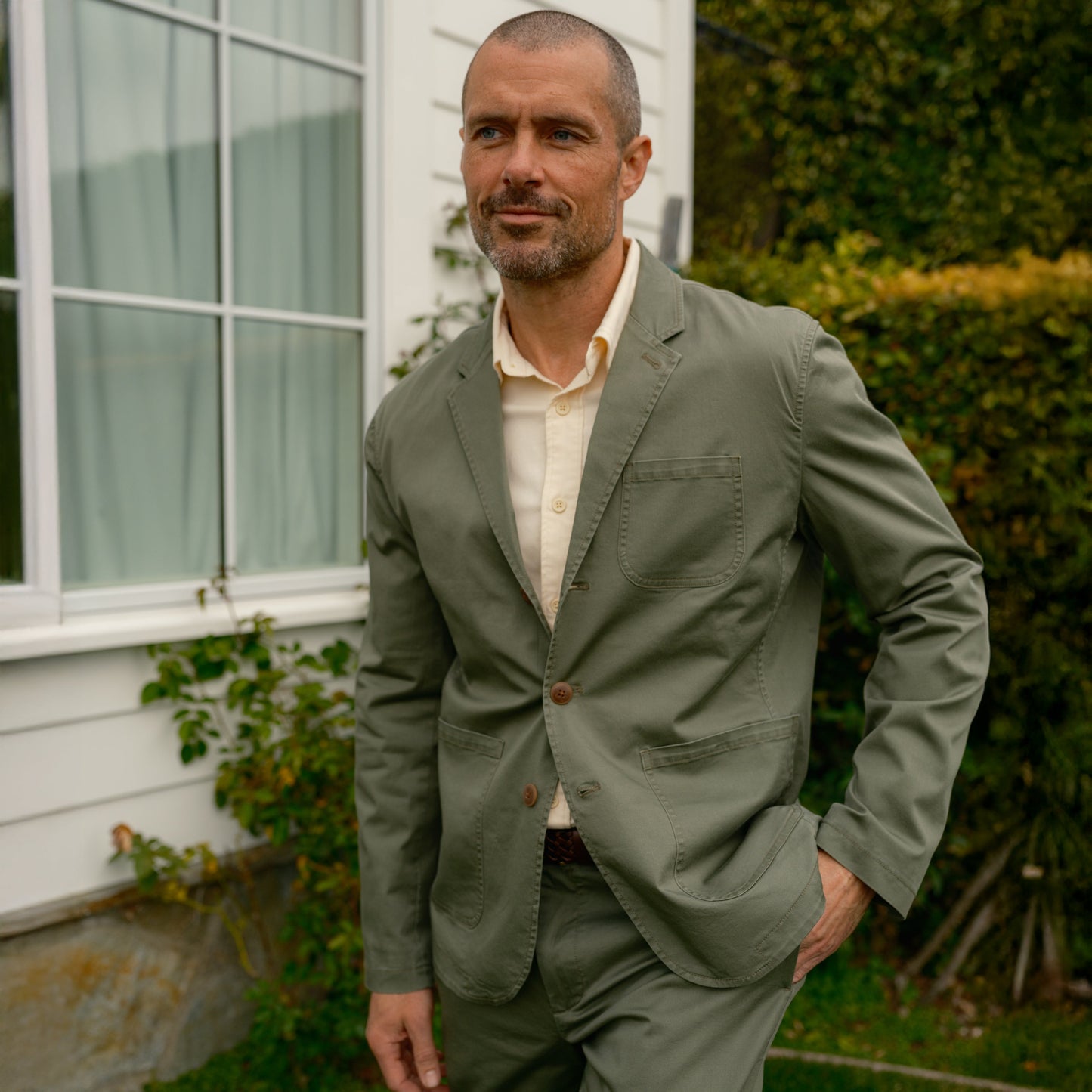 Thompson Stretch Blazer - Olive