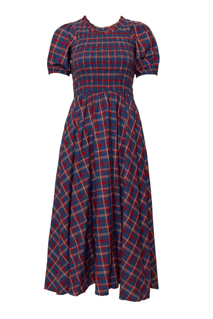 Mariah Dress in Mariner Tartan
