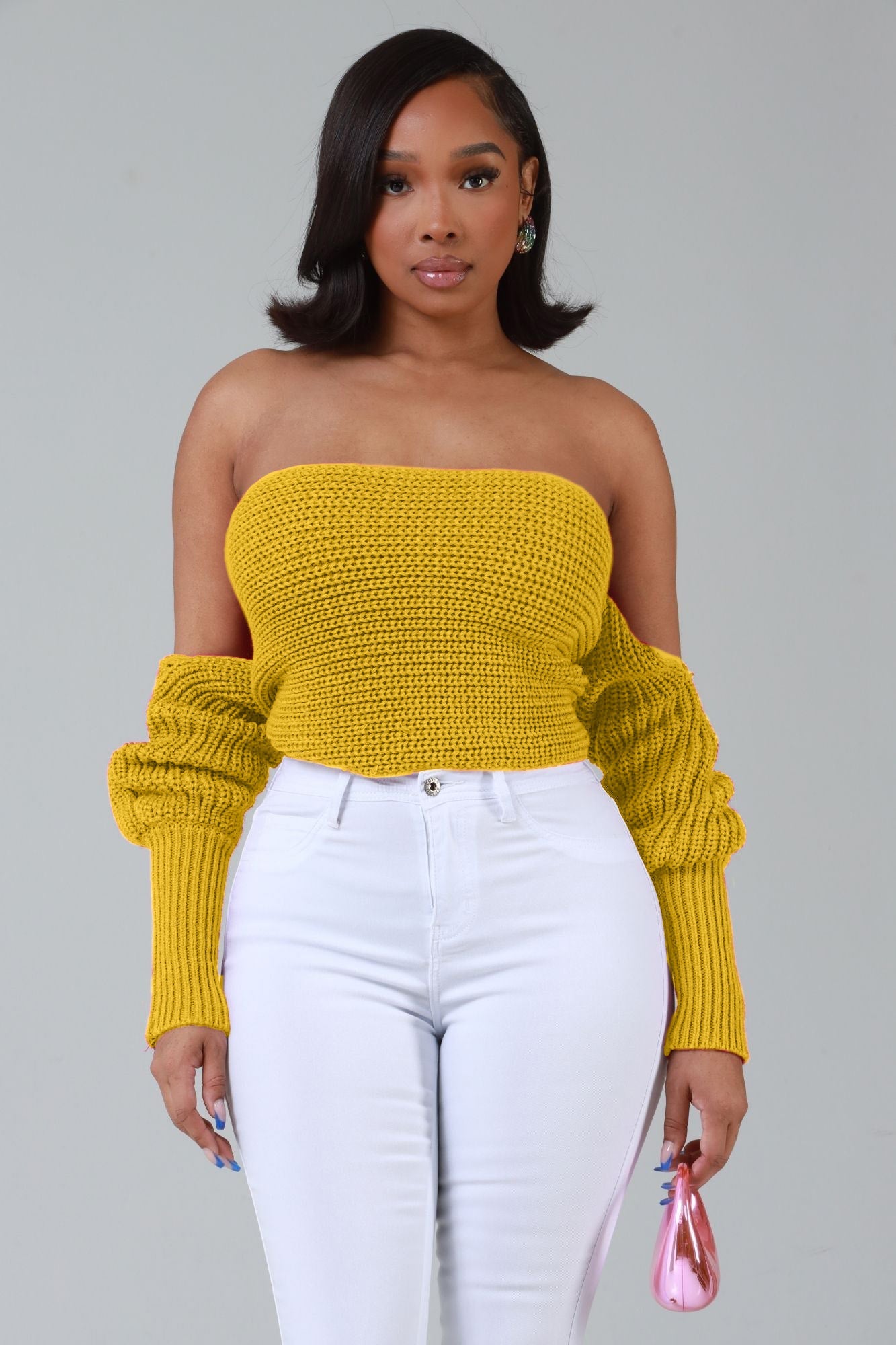 Multi Way Wrap Sweater - Honey