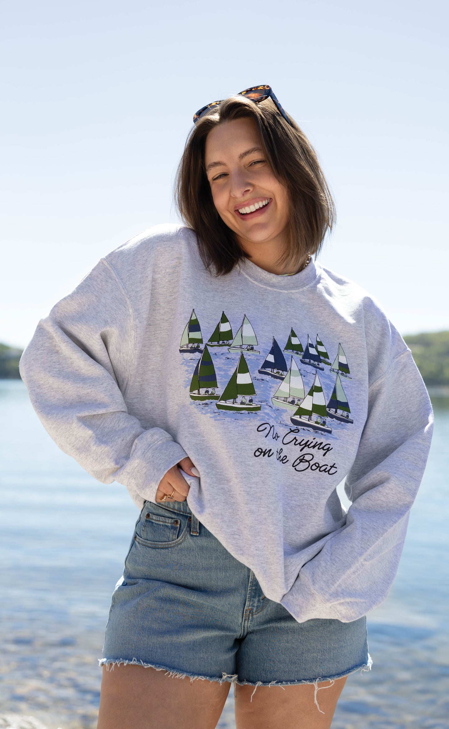 charlie southern x jo johnson overby: no crying on the boat sweatshirt