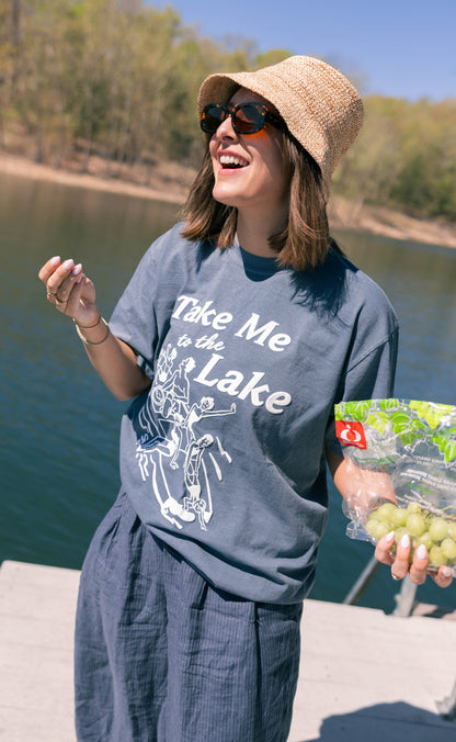 charlie southern x jo johnson overby: take me to the lake tee - blue