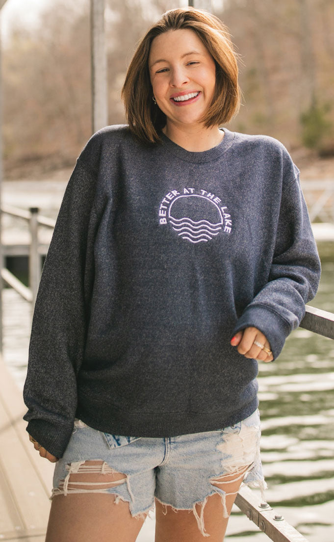 jo johnson: better at the lake embroidered crewneck
