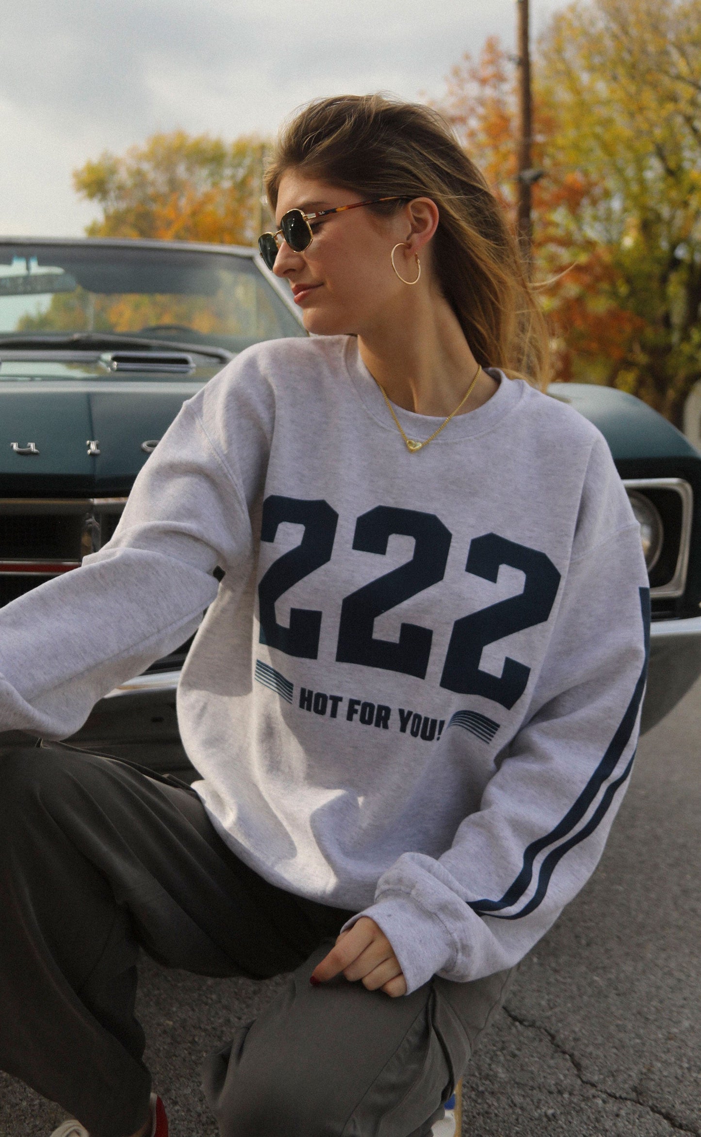 friday + saturday: 222 hot sweatshirt