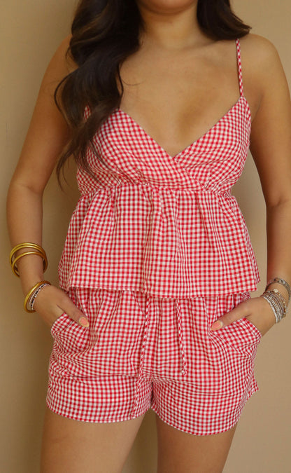 miley gingham set
