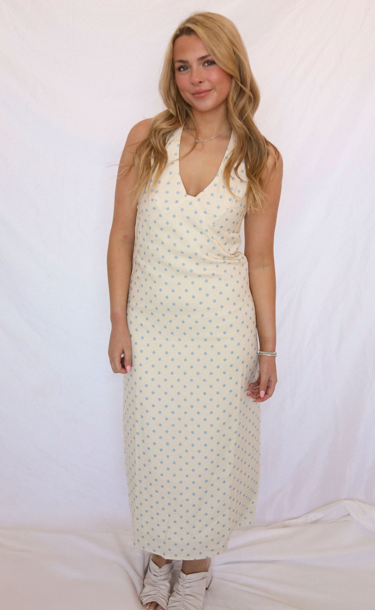 hold me tight halter maxi dress