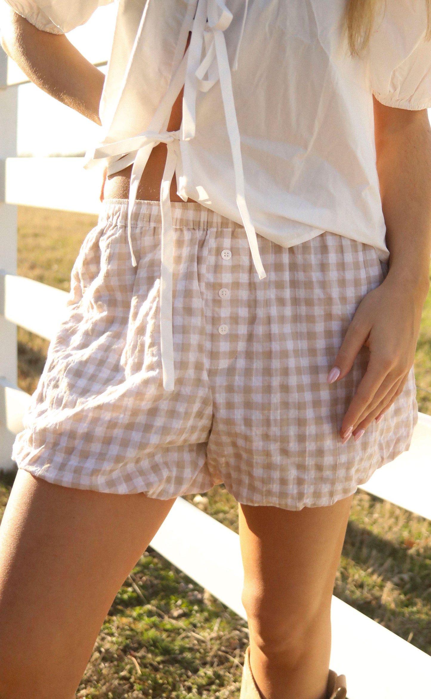 not enough gingham short