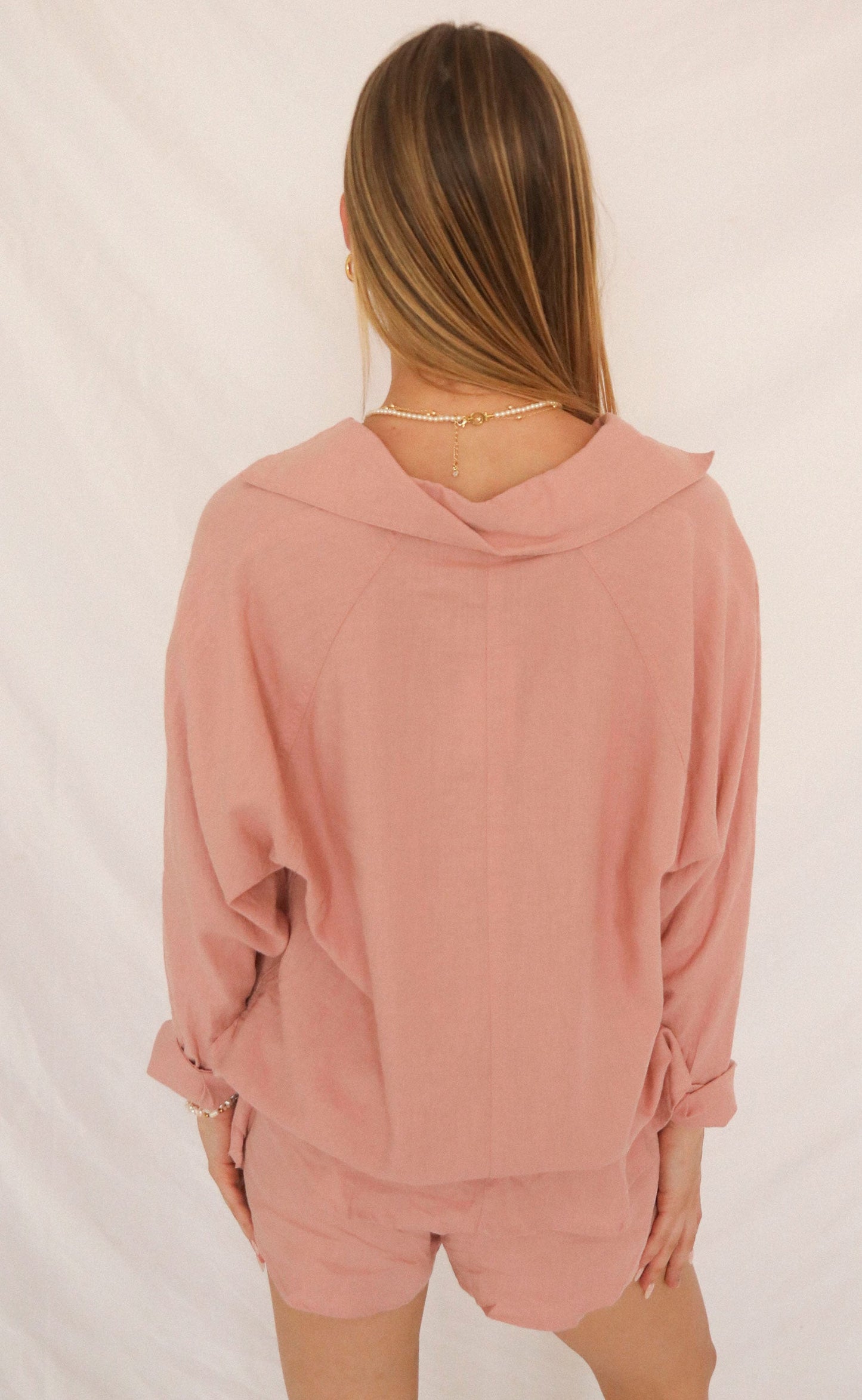 z supply: the perfect linen short - pink smoke