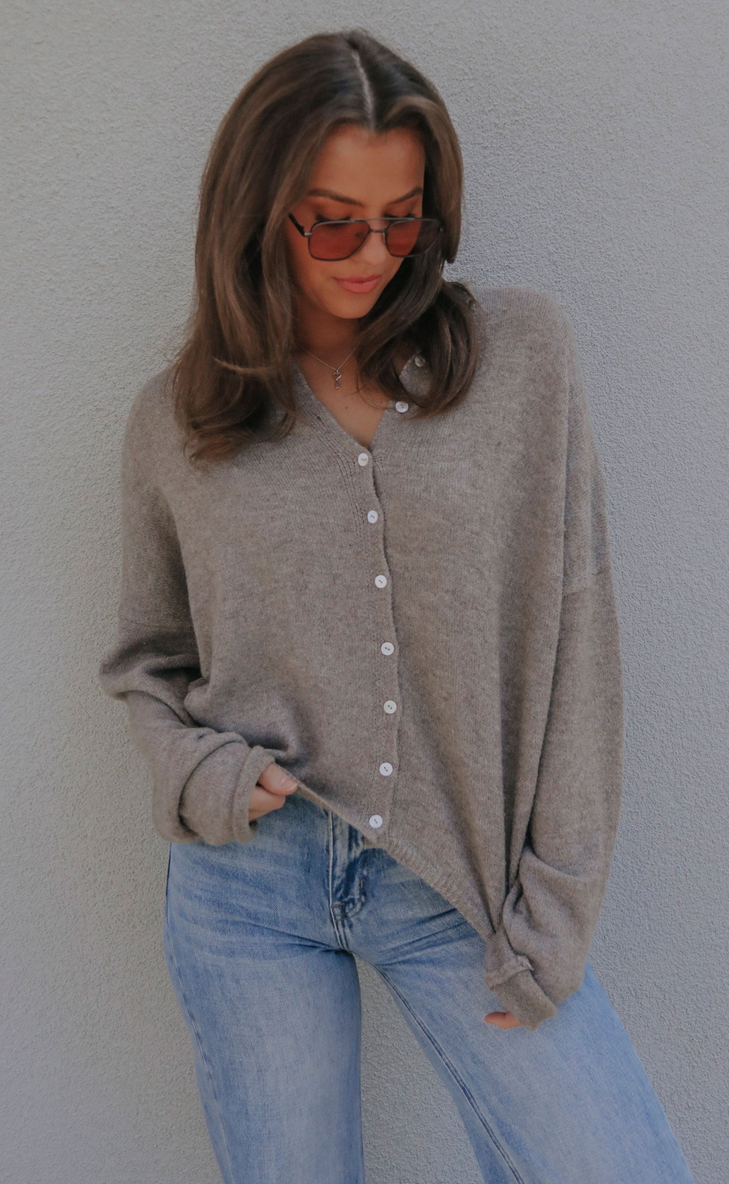 beat of your heart cardigan - mocha