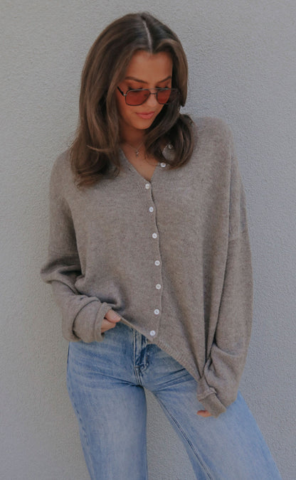 beat of your heart cardigan - mocha