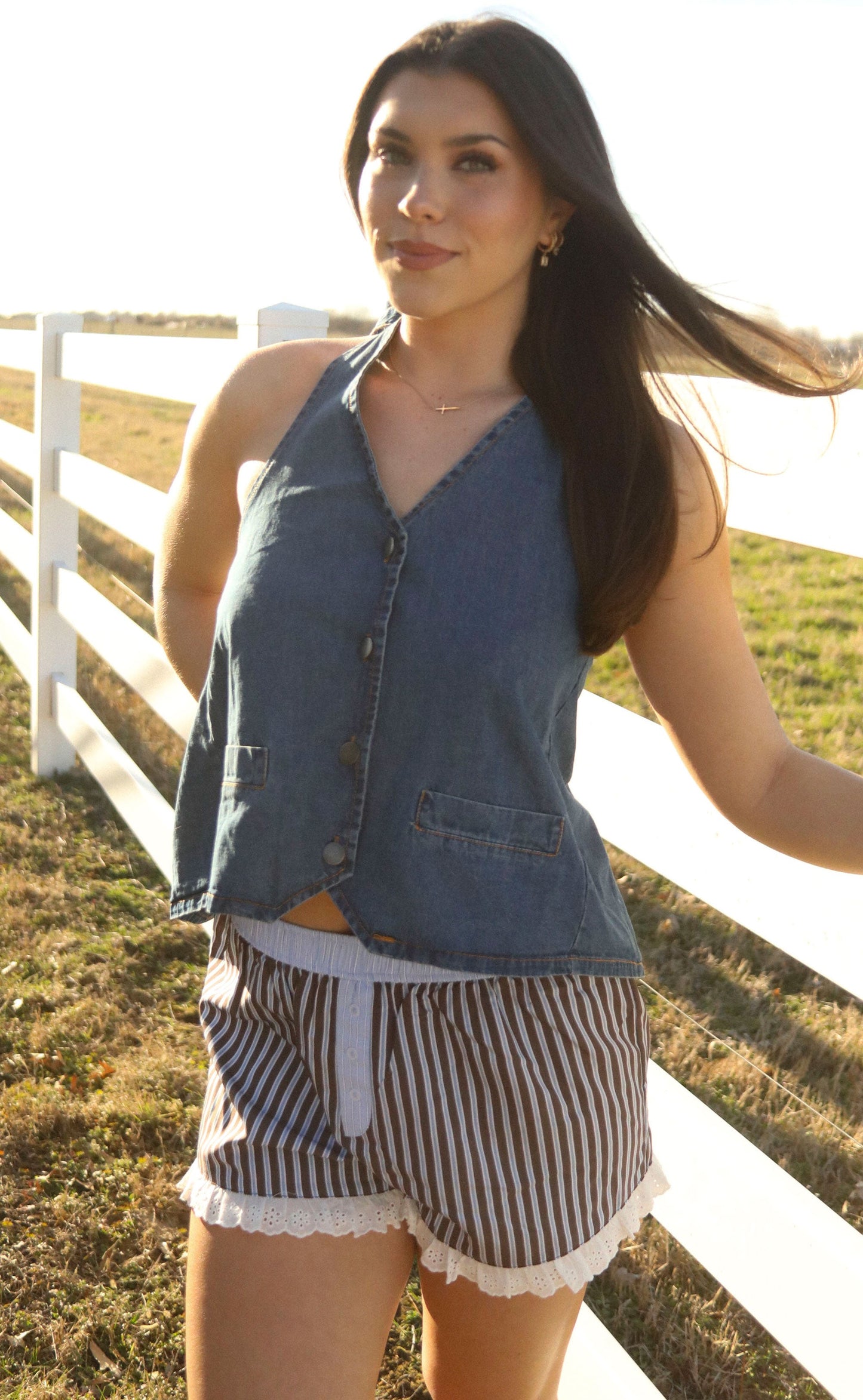 sweet like candy denim top