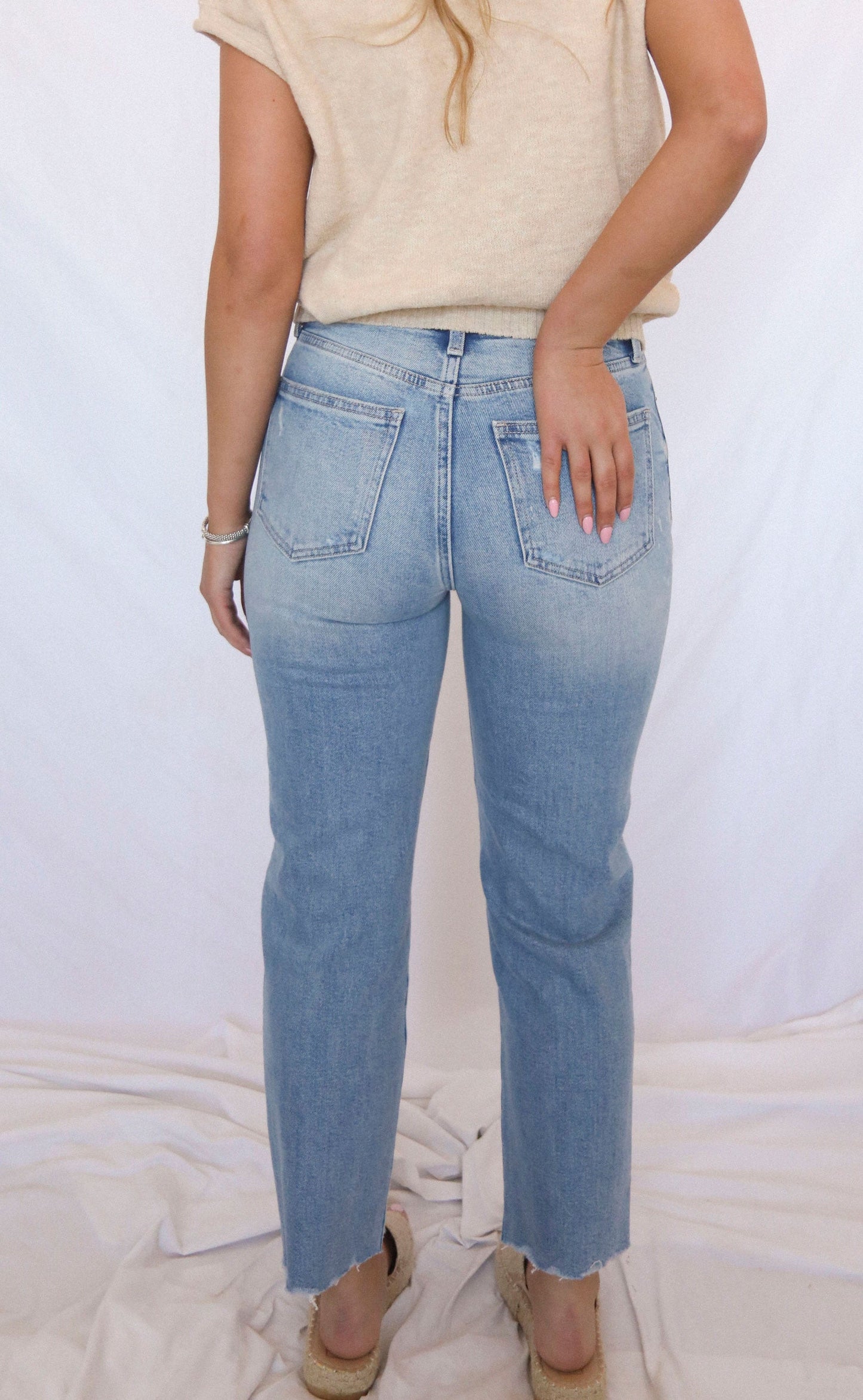 pistola: charlie high rise classic straight ankle jeans - dynamic vintage