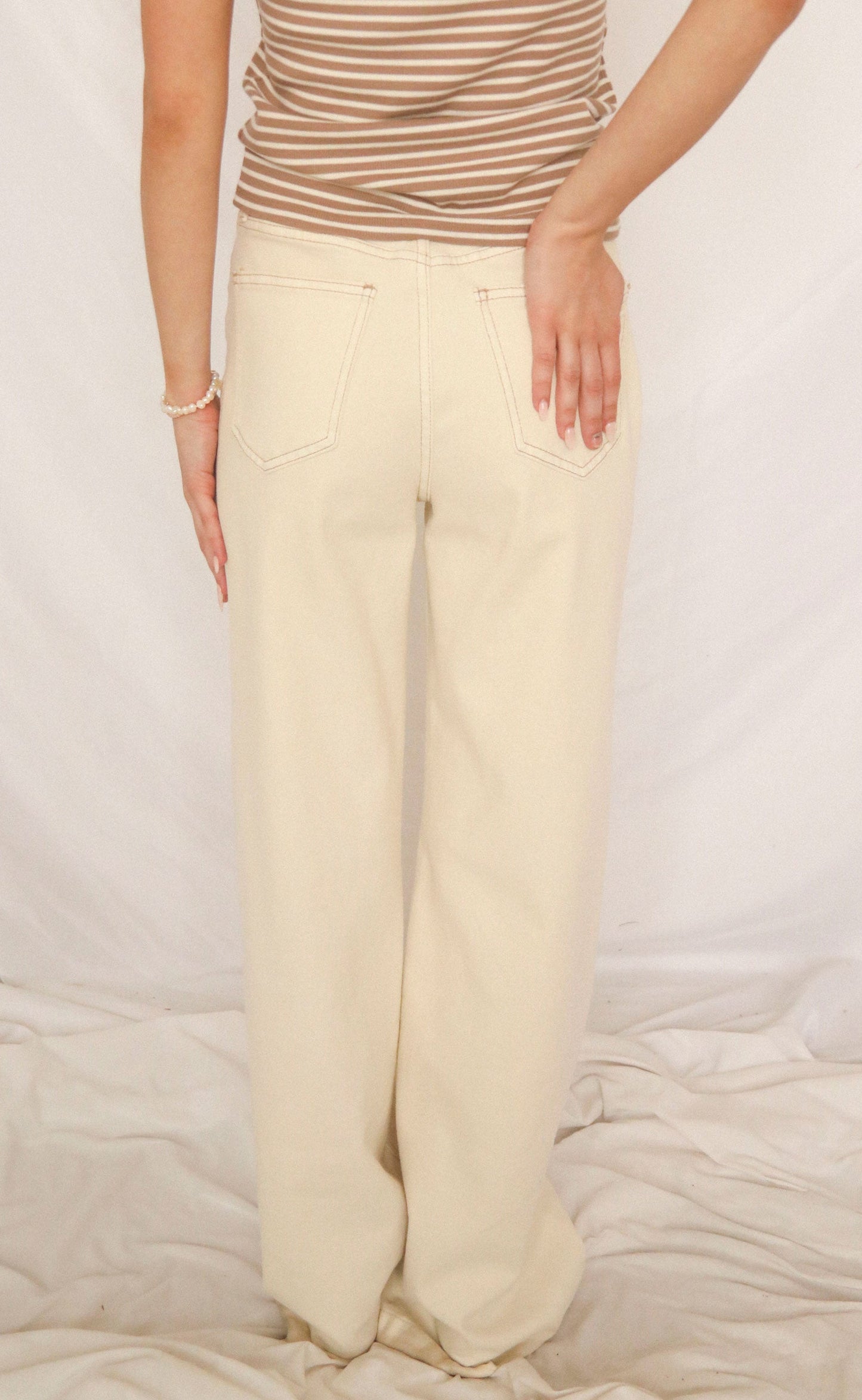 pistola: lana high rise wide leg - ecru
