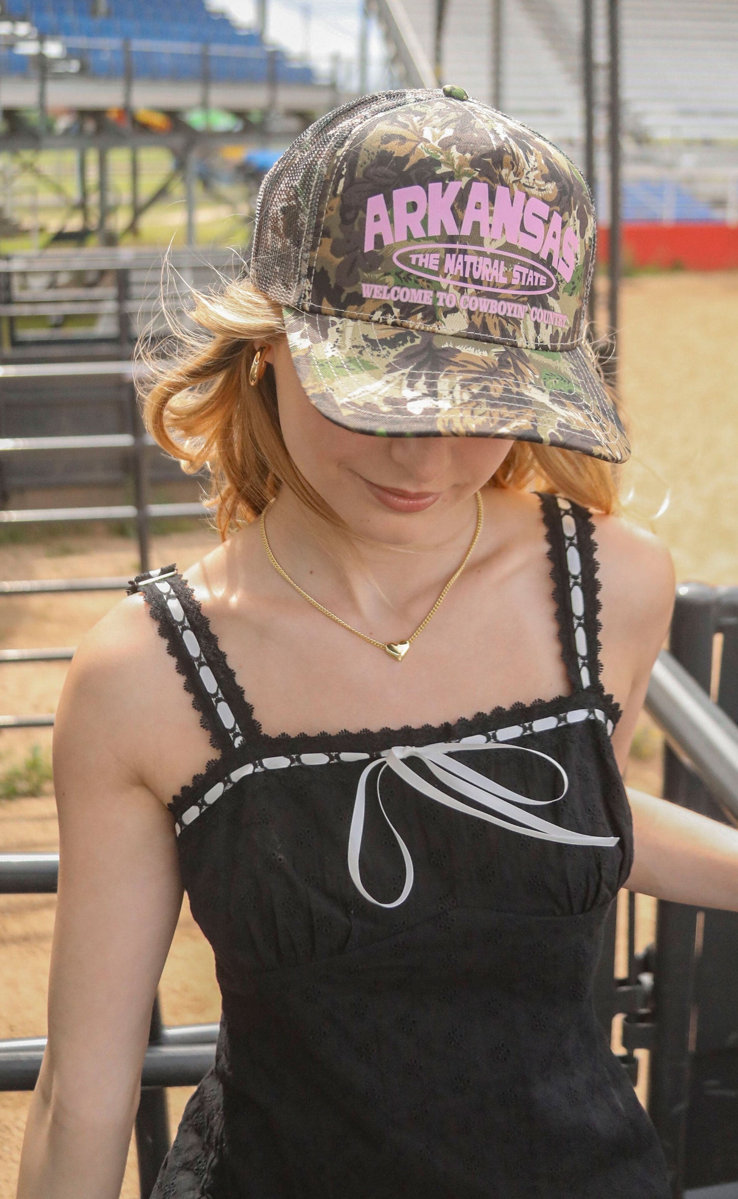 charlie southern: arkansas camo trucker hat