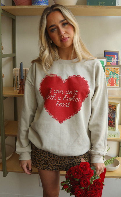 friday + saturday: broken heart sweatshirt