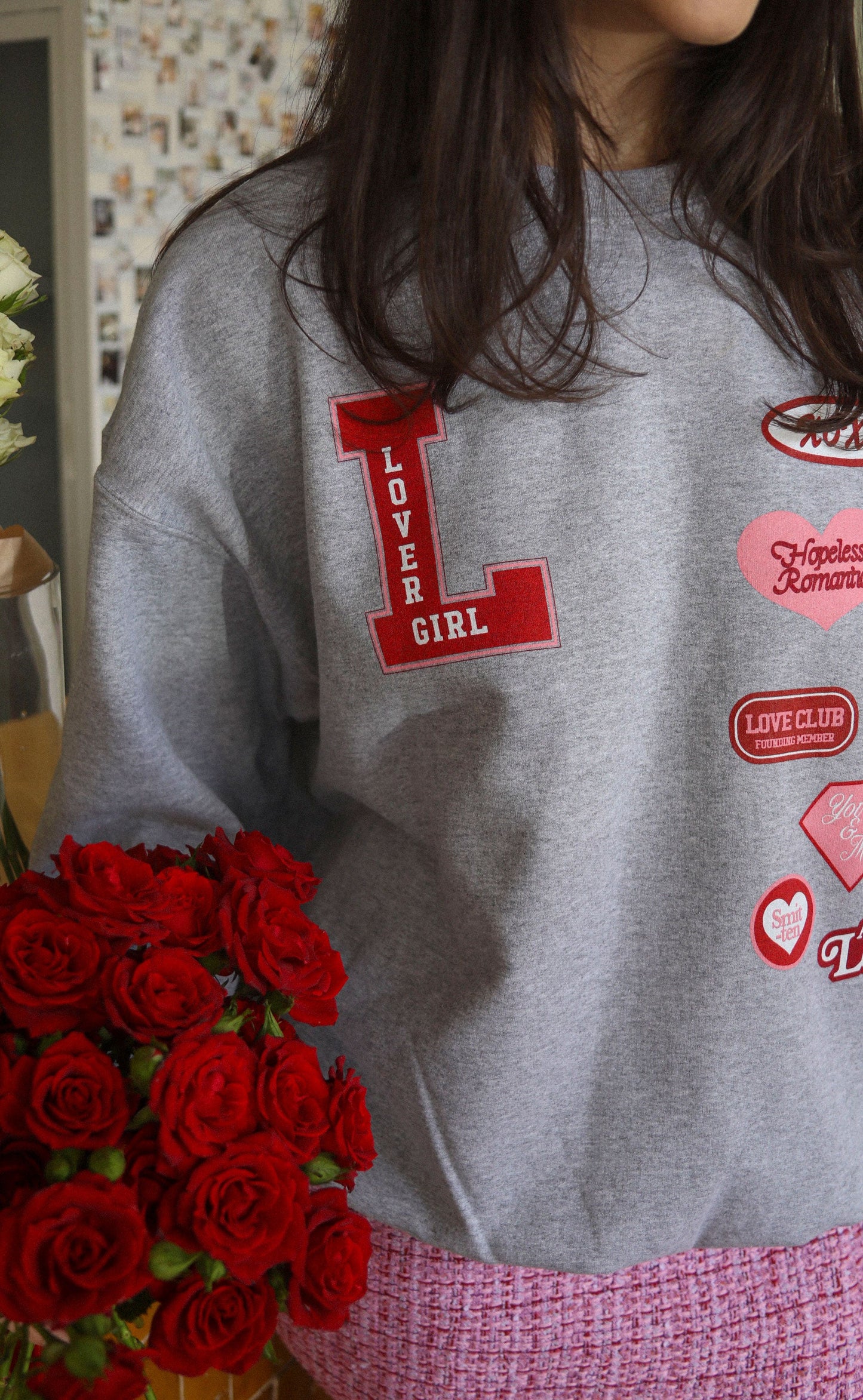 friday + saturday: lover girl patches sweatshirt