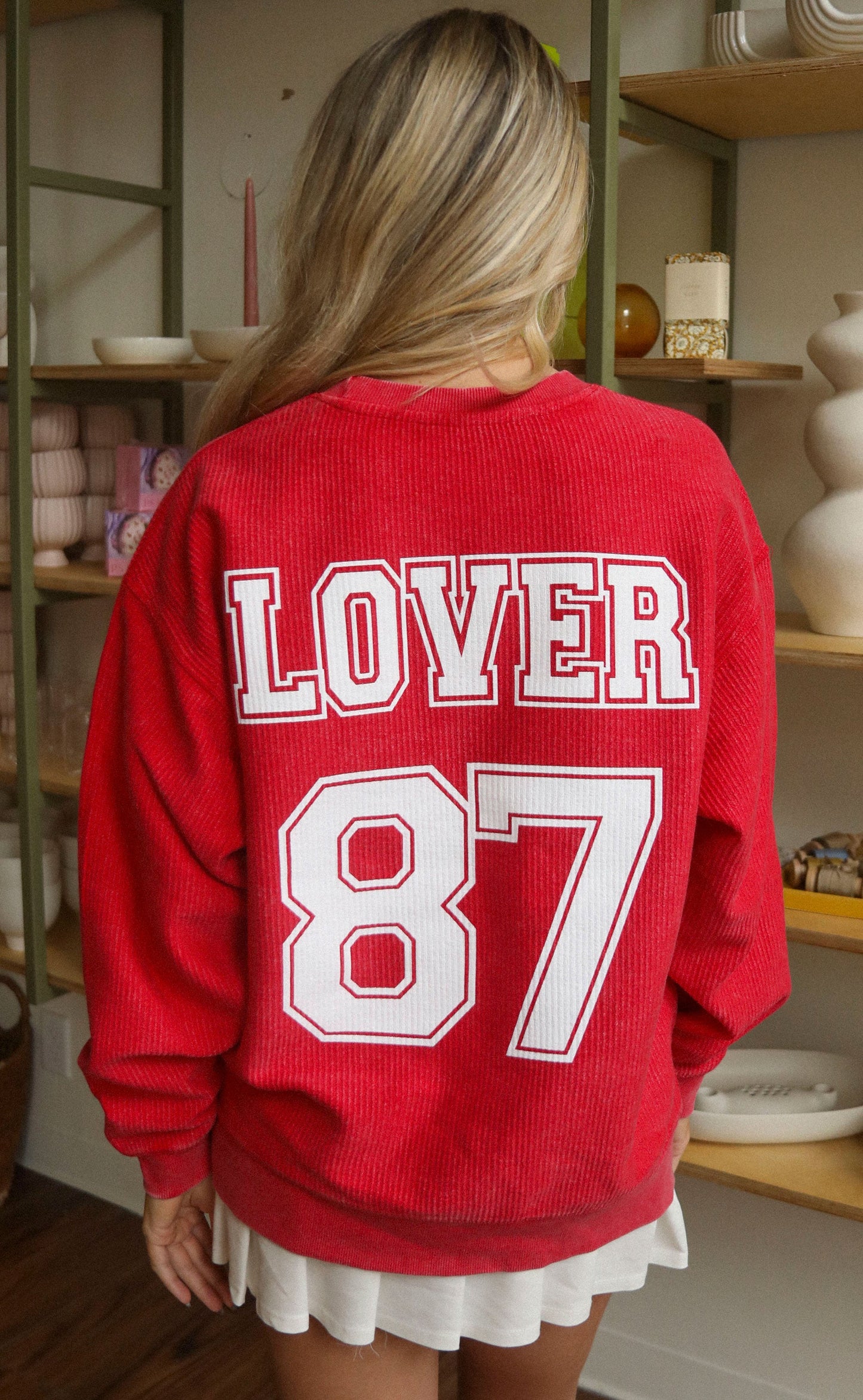 friday + saturday: lover 87 corded sweatshirt
