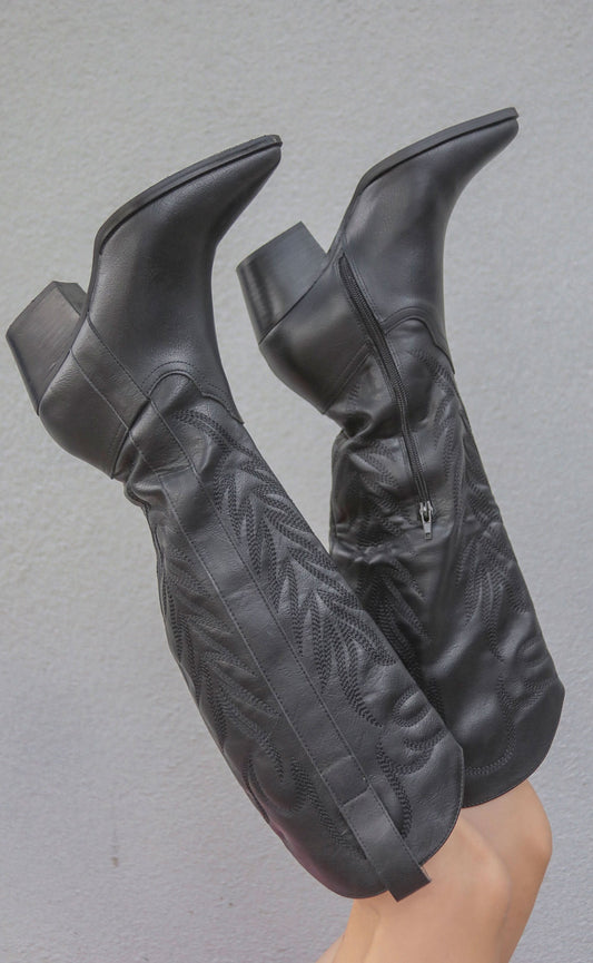 cash cowboy boot - black