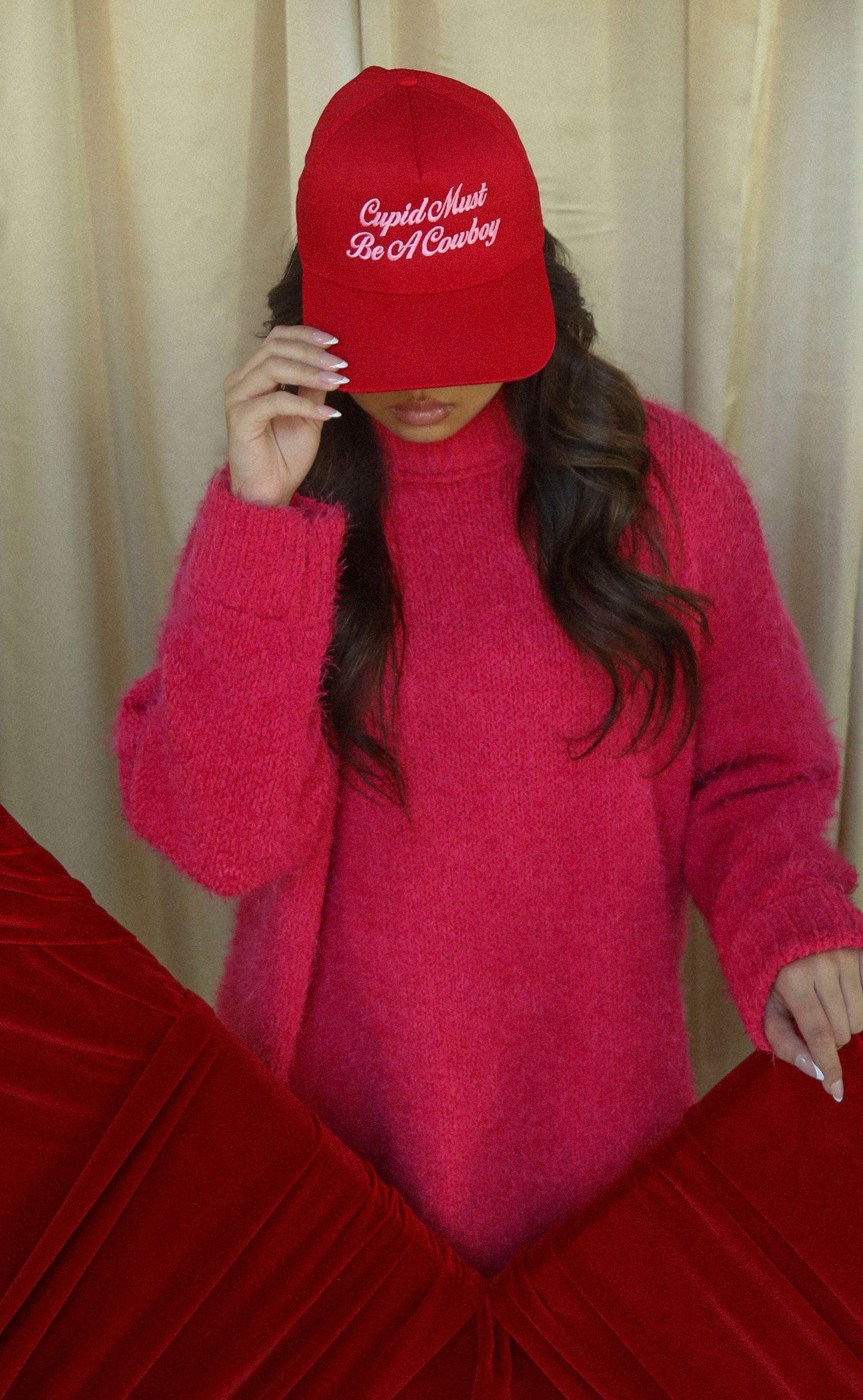 friday + saturday: cupid must be a cowboy trucker hat