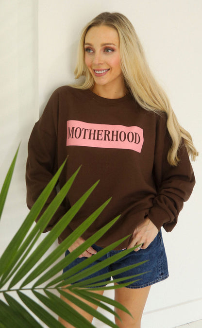 charlie southern: motherhood sweatshirt - brown