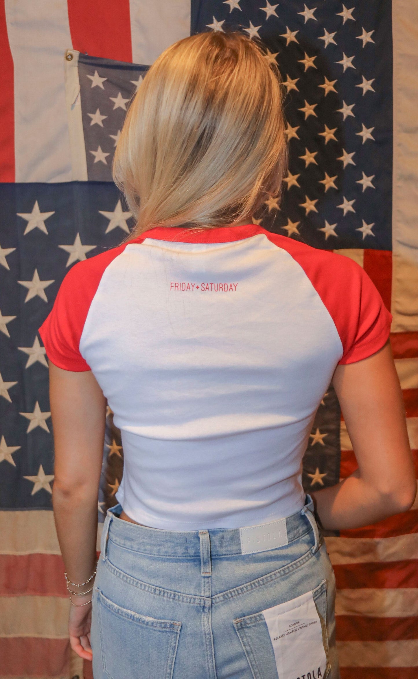 friday + saturday: usa baby tee