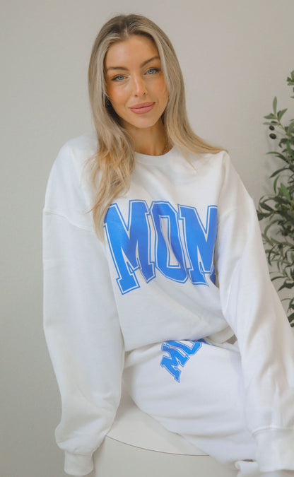 friday + saturday: mom sweatshirt - blue