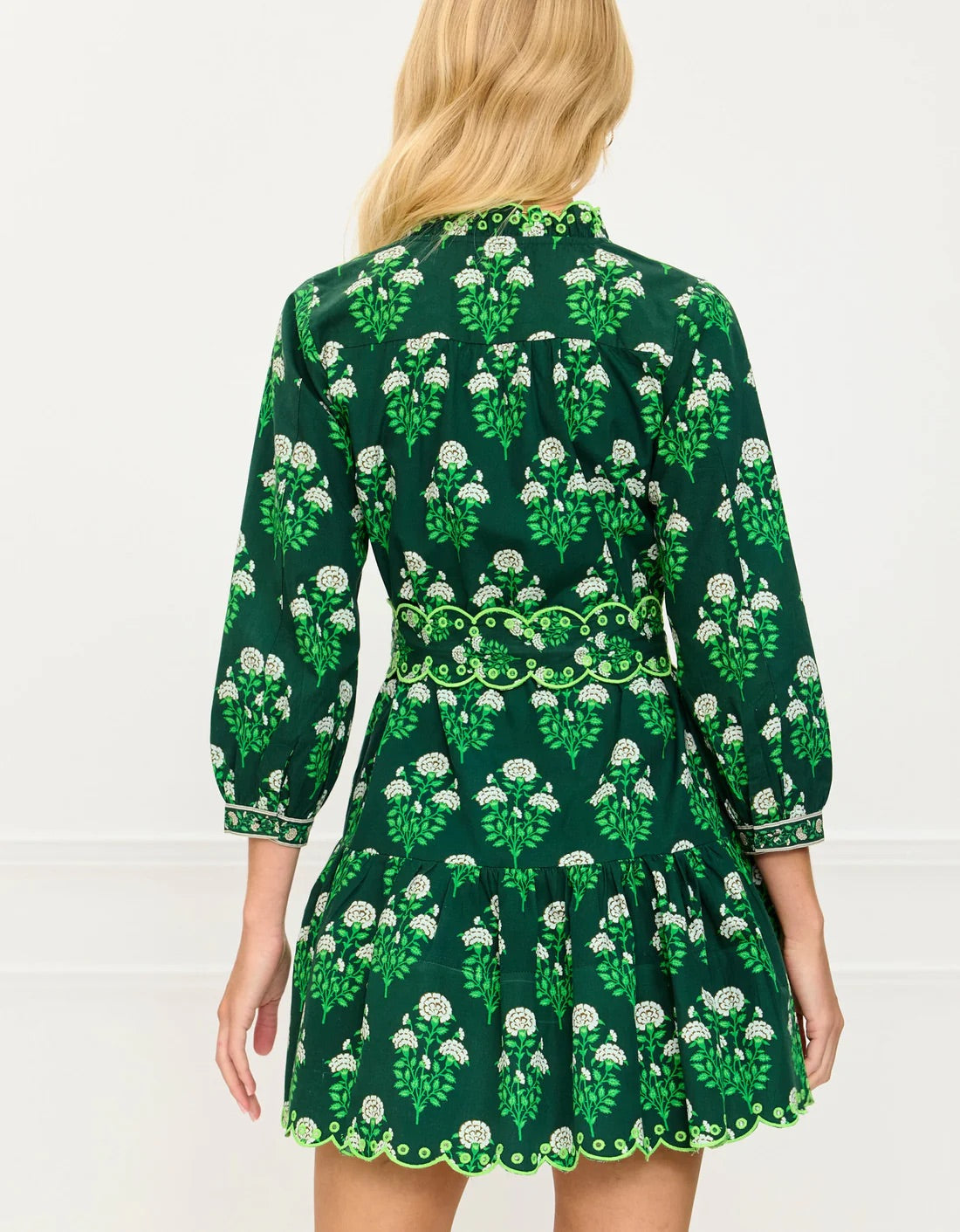 Pink City Prints Green Mini Dress
