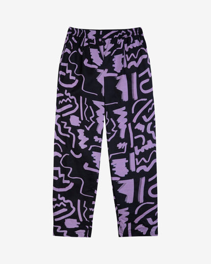 Miss Pompom Purple Scribble Trousers