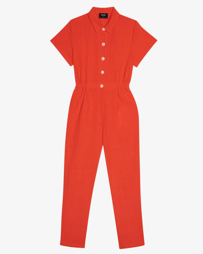 Lowie Cotton Linen Tomato Boilersuit