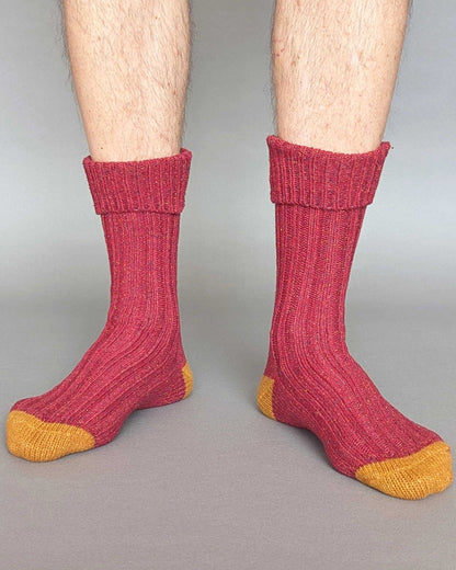 Catherine Tough Ankle Men’s Dark Red Socks