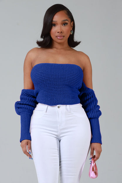 Multi Way Wrap Sweater - Royal Blue