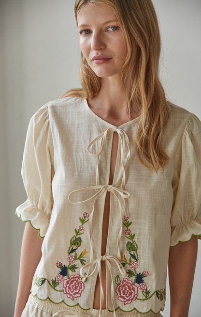 Artemisia Front Tie Top