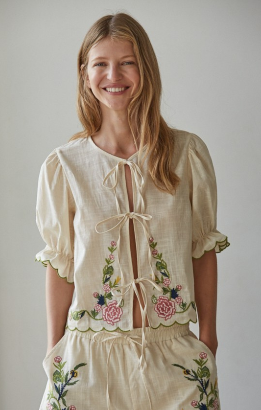 Artemisia Front Tie Top