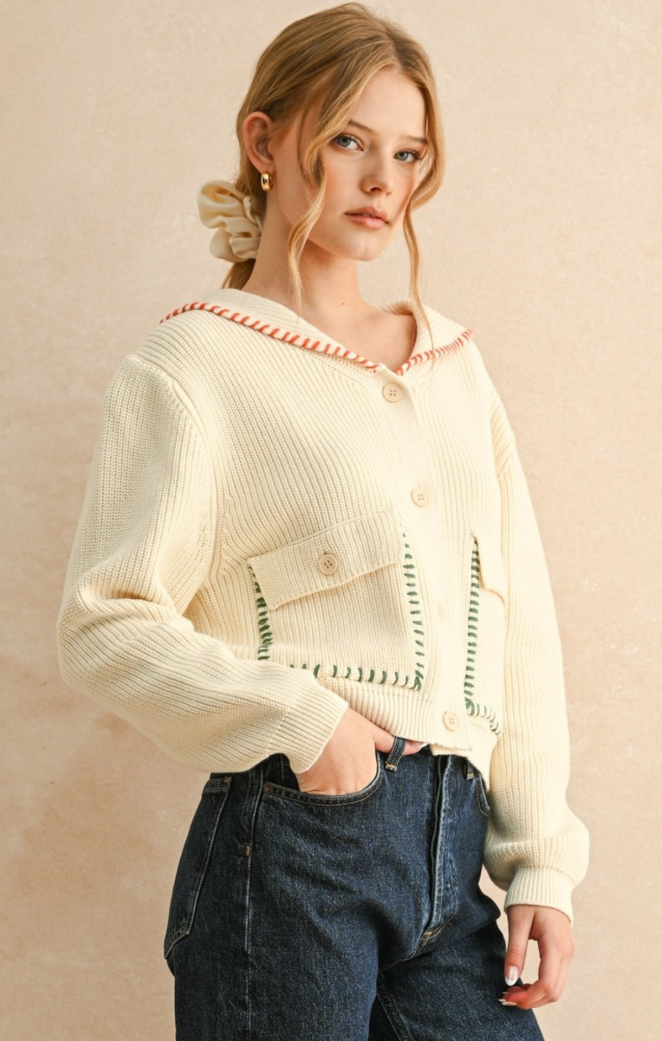 Bailey Color Stitch Cardigan
